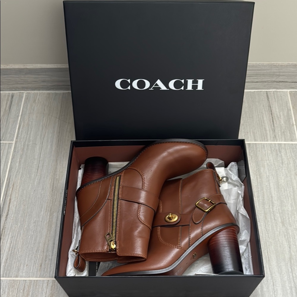BNIB Coach moto boots